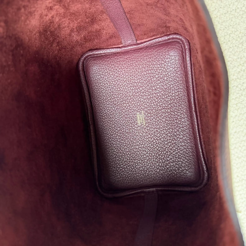Hermès Piction18 red burgundy TC leather gold hardware