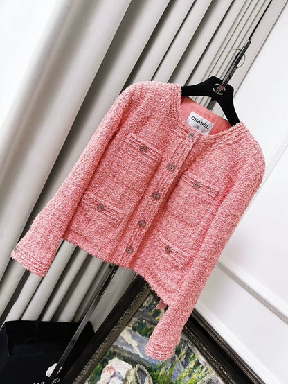 Chanel 20P Orange Pink Woven Jacket