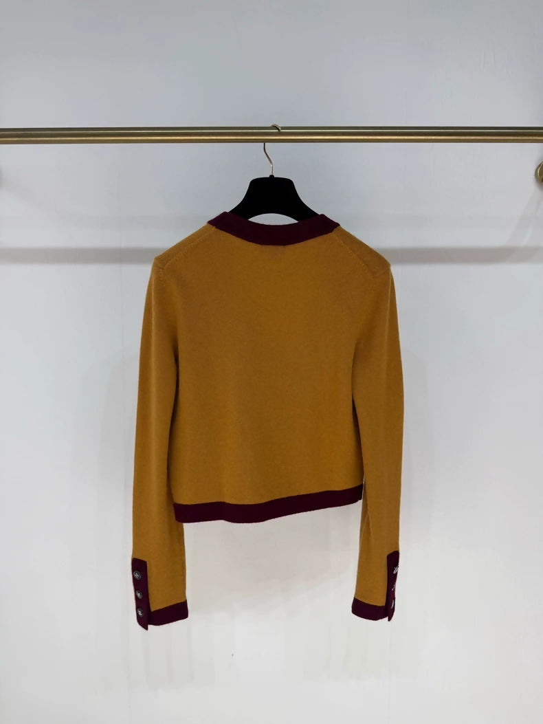 Chanel 21K orange cashmere cardigan