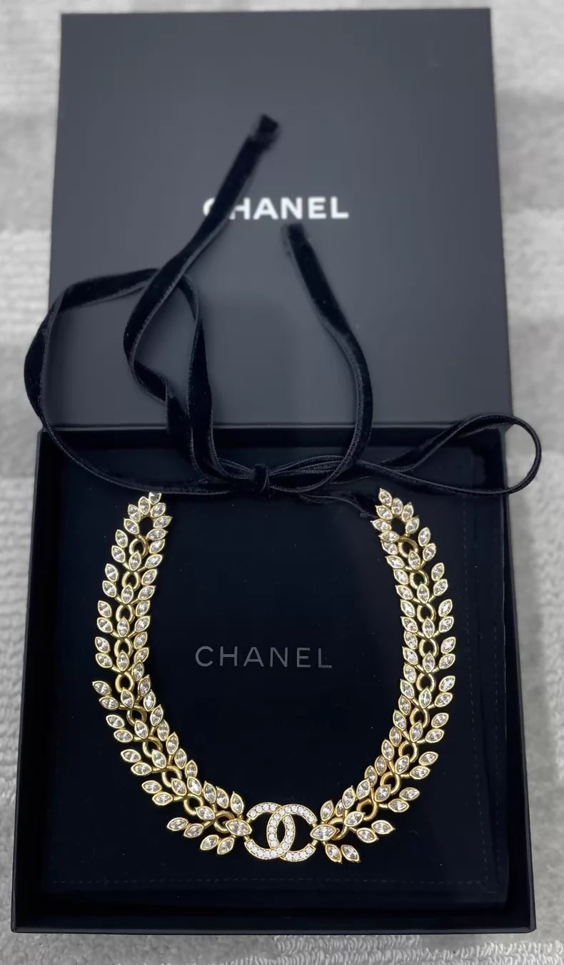 Chanel gold wheat necklace