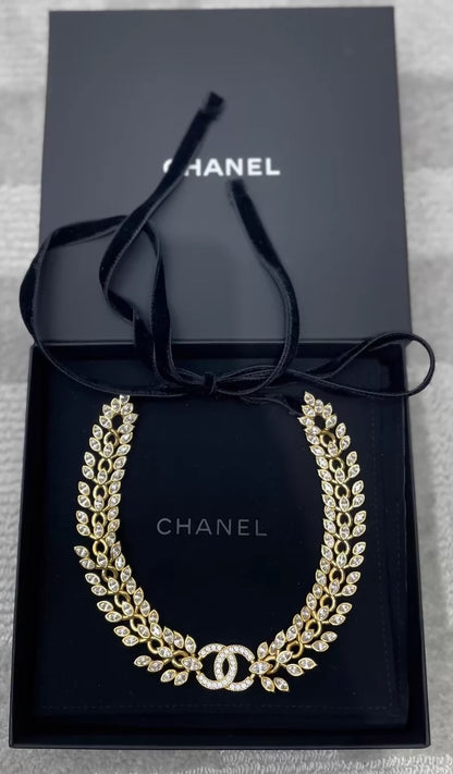 Chanel gold wheat necklace