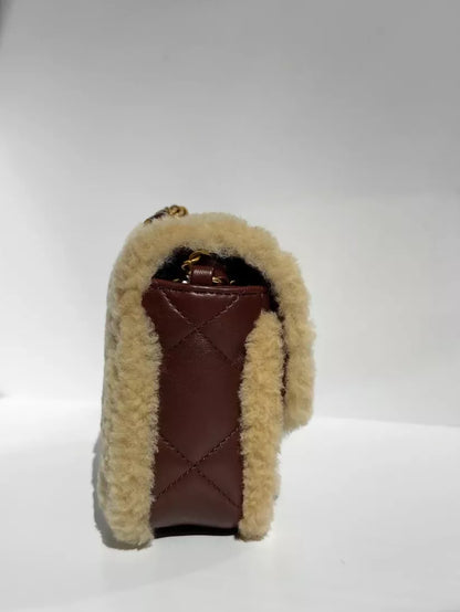 Chanel Fall/Winter 2025 Brown Mini Shearling Flap Bag
