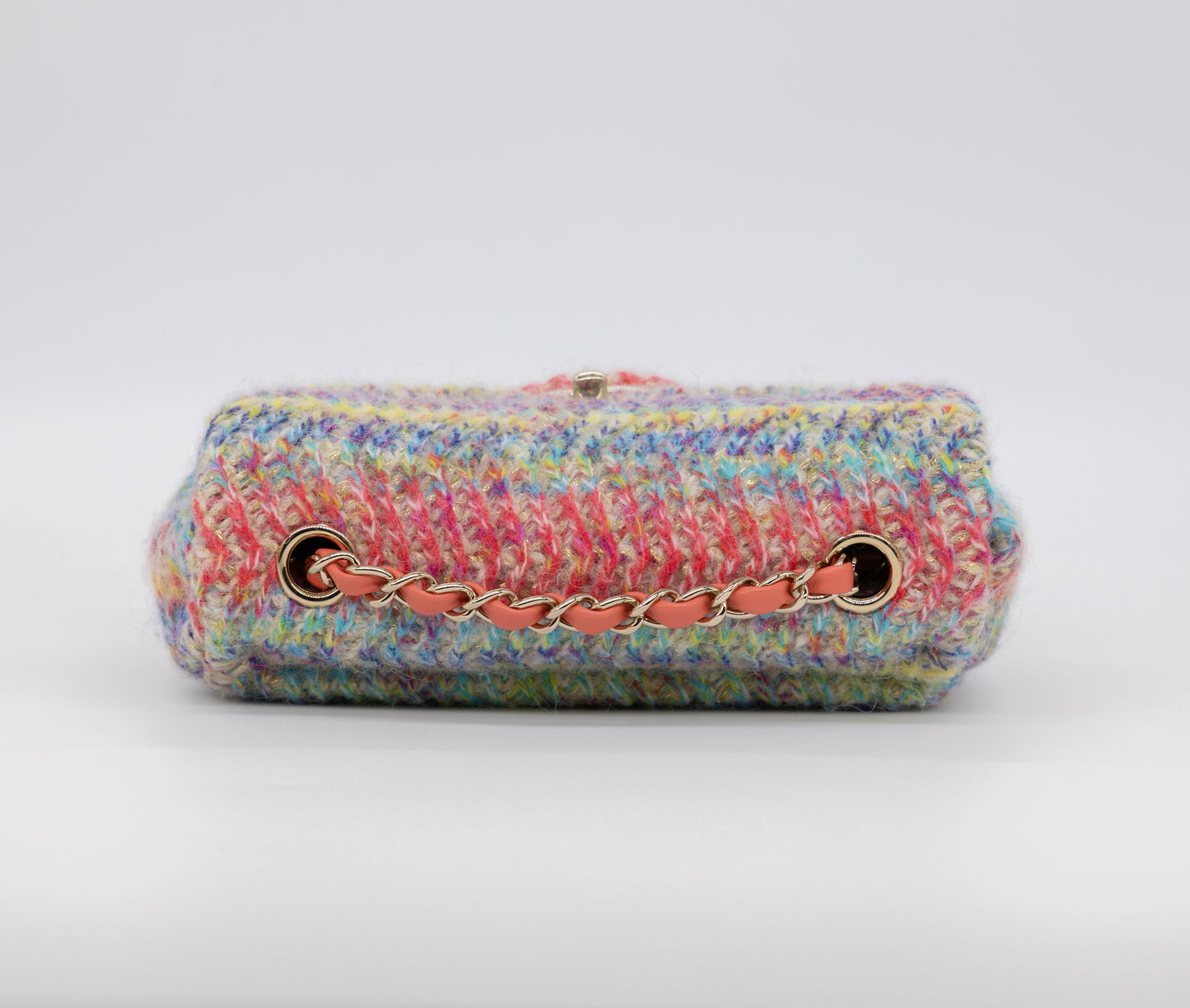 Chanel 2020 CC Multicolor Mini Knit Flap Bag