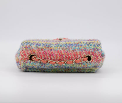 Chanel 2020 CC Multicolor Mini Knit Flap Bag