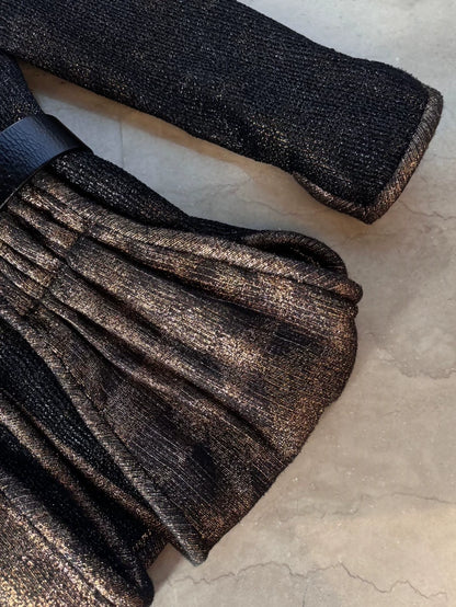 Chanel 19A black velvet Jacket with Belt