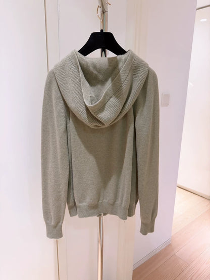 Loro Piana Classic Baby Cashmere Knit Hooded Cardigan