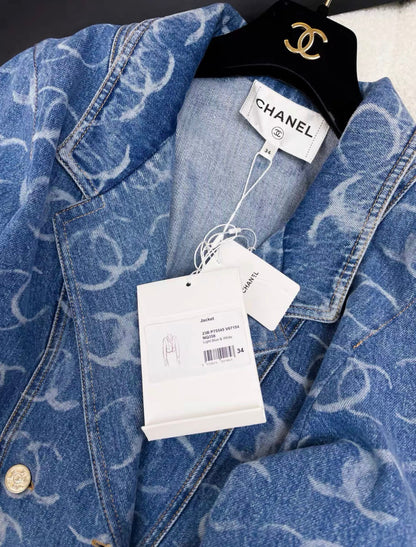 Chanel 23B blue double C denim jacket