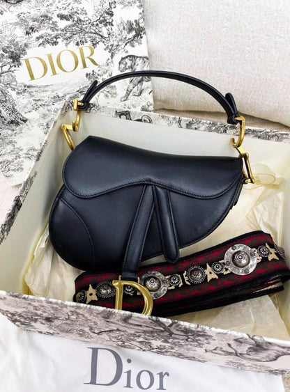 DIOR Dior saddle bag black gold - One size Shoulder Bag - Vintage fashion from Wararni