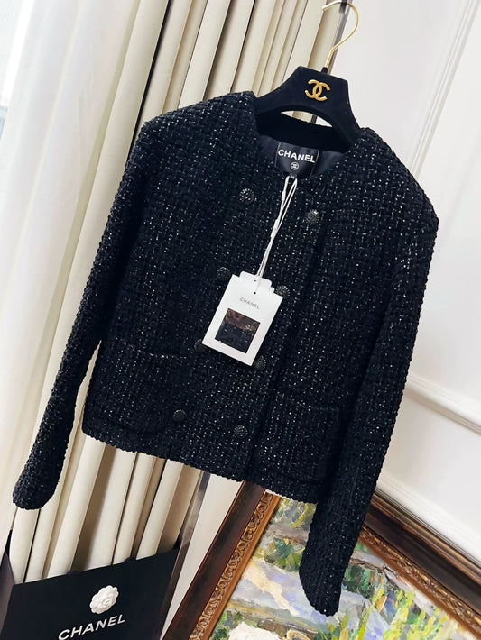 Chanel 22B Black Tweed Jacket