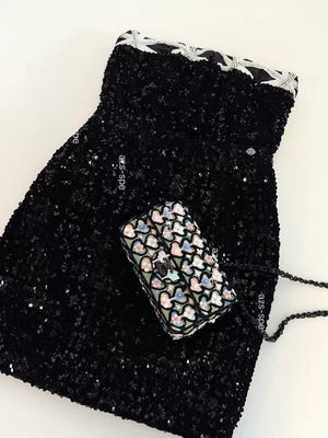 Chanel 24A Black Velvet Sequined dress