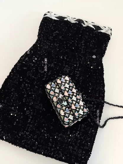Chanel 24A Black Velvet Sequined dress