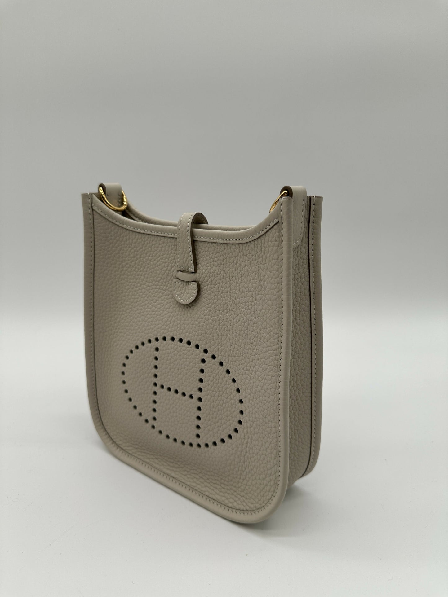 Hermes Mini Evelyne Clemence Craie GHW Stamp K 2025