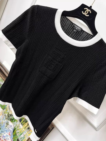 Chanel 24C black t-shirt top