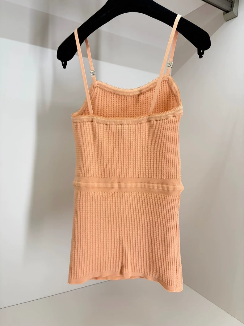 Chanel 24A light orange knitted top
