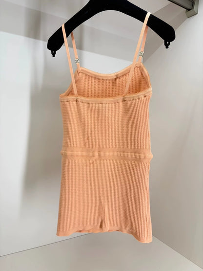Chanel 24A light orange knitted top
