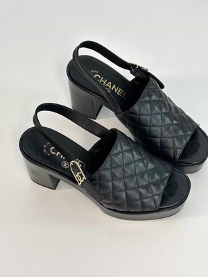 Chanel 24p black Sandals