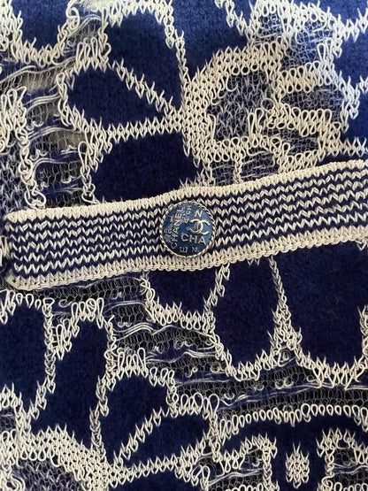 Chanel 21SS blue Knit Floral Dress