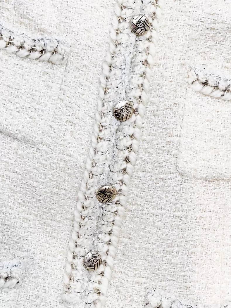 Chanel 11A ecru tweed dress