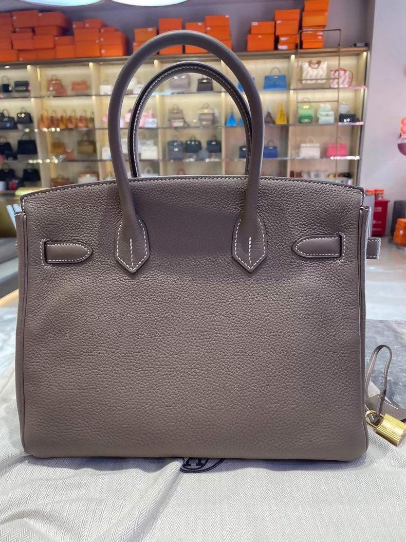 Hermes Birkin 30 Etoupe Togo Leather Gold Hardware