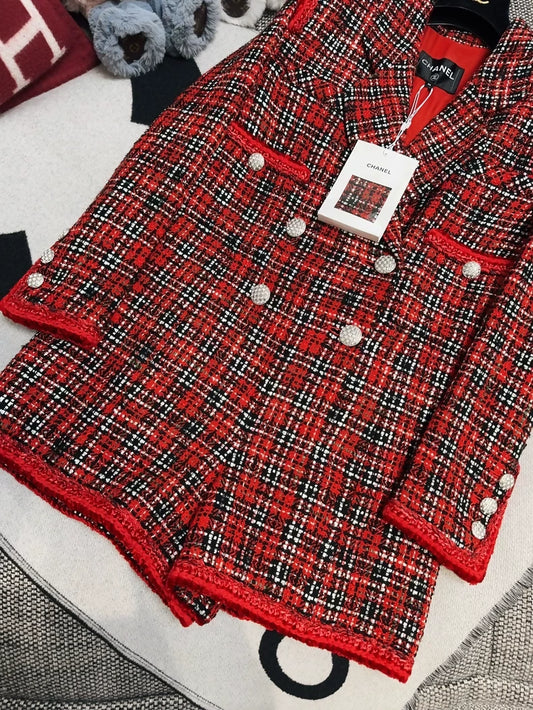 Chanel 20S red tweed jumpsuit