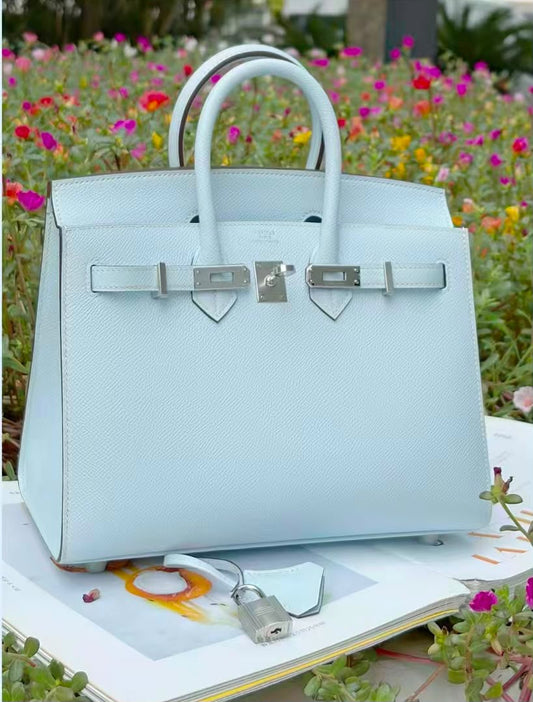 Hermes Birkin 25 Sellier Brume Epsom palladium hardware