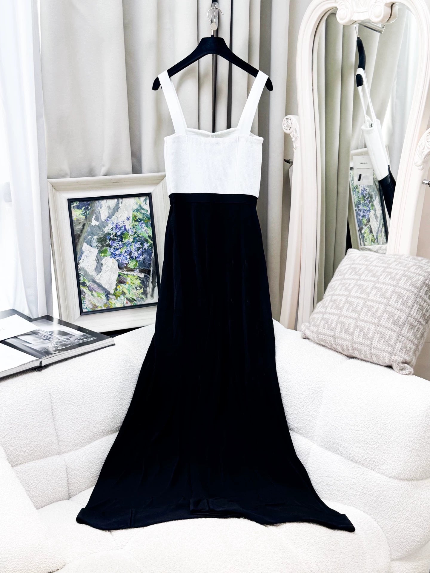 Chanel 25P black and white jumpsuit