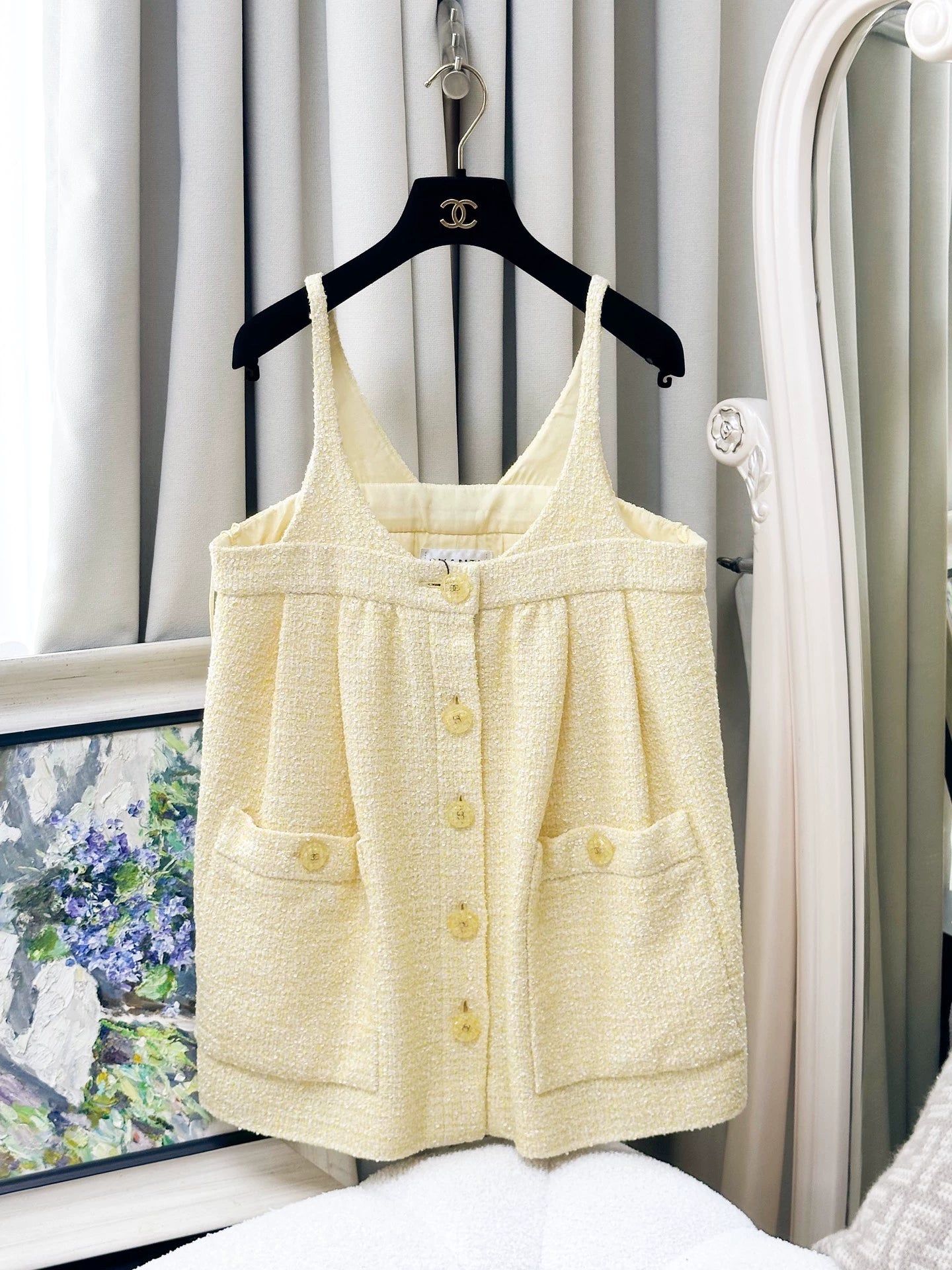 Chanel 19S light yellow woven  dress