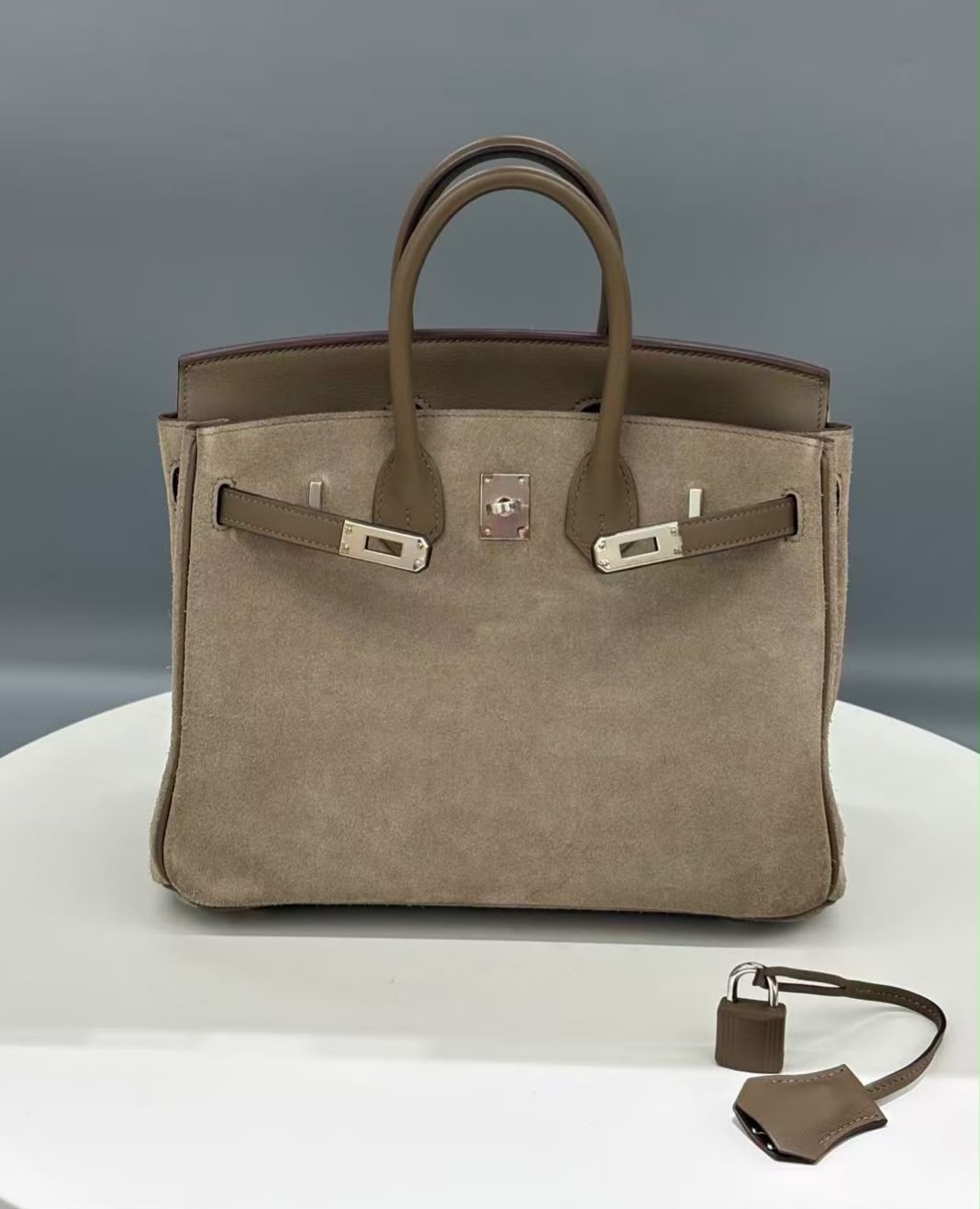 Hermes Birkin 25 grizzly etoupe palladium hardware