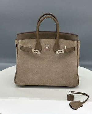 Hermes Birkin 25 grizzly etoupe palladium hardware