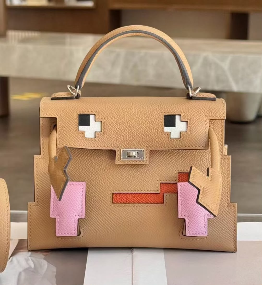 Hermes Mini Kelly 20 Picto Chai Epsom Palladium hardware