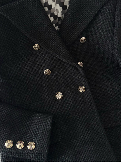 Chanel 21P Black Tweed Jacket