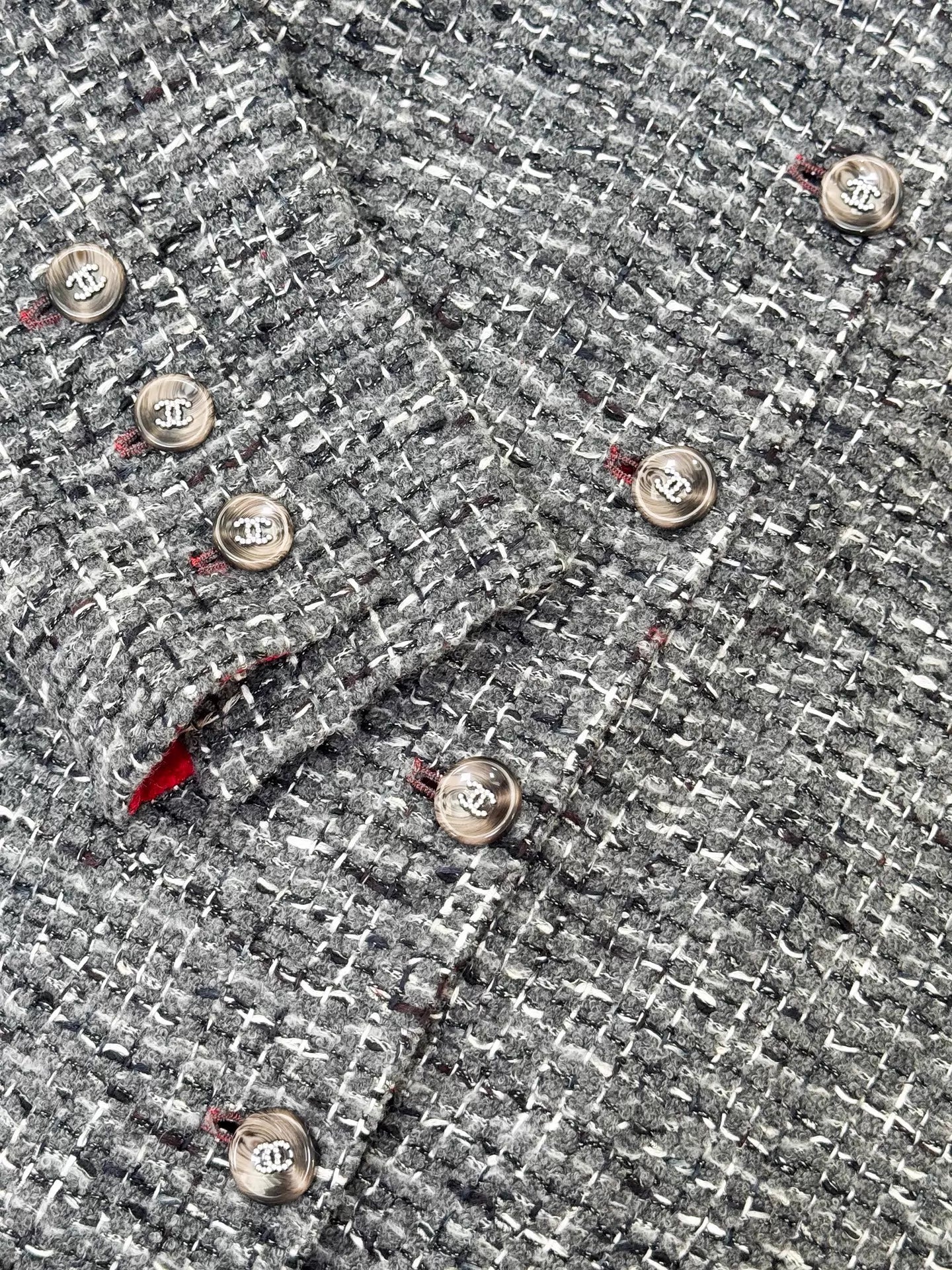 Chanel 24A grey tweed coat