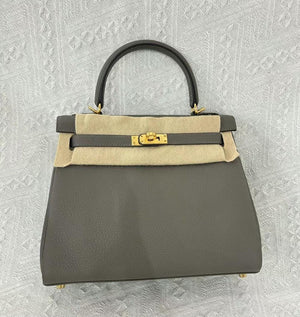 Hermes Kelly 25 Gris Meyer Togo Gold hardware