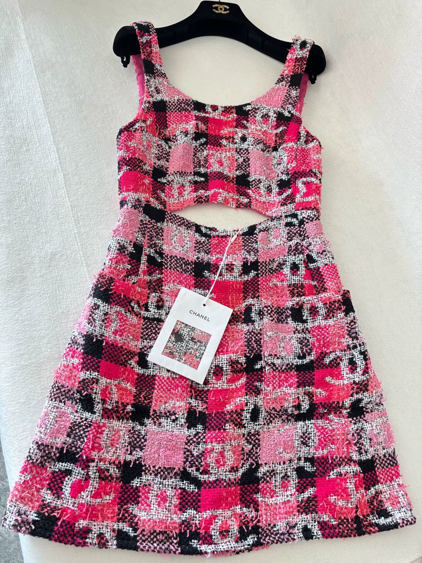Chanel 22M Pink Check Dress