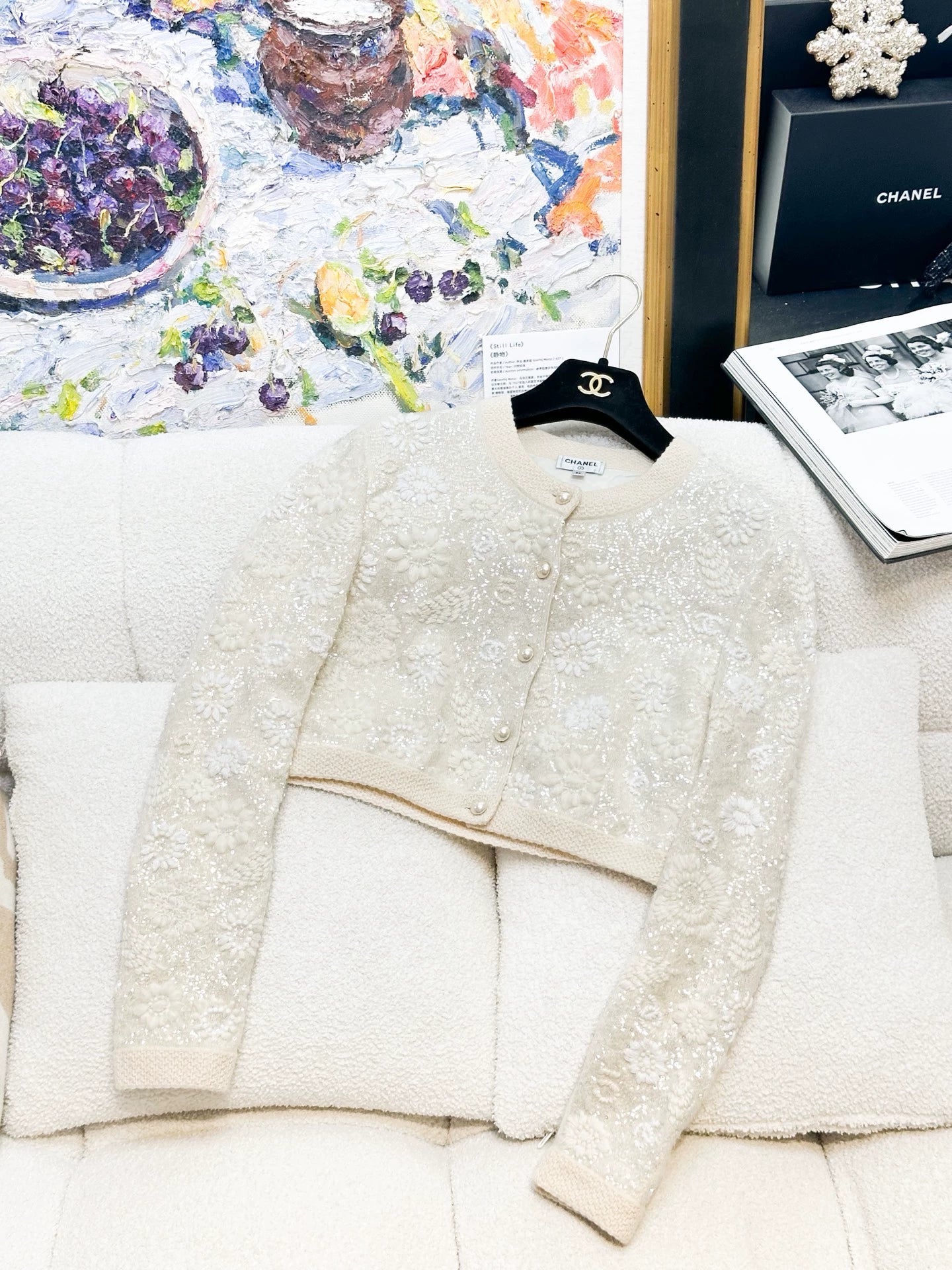Chanel 21S white cardigan