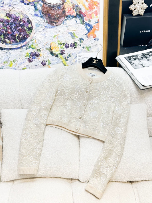 Chanel 21S white cardigan