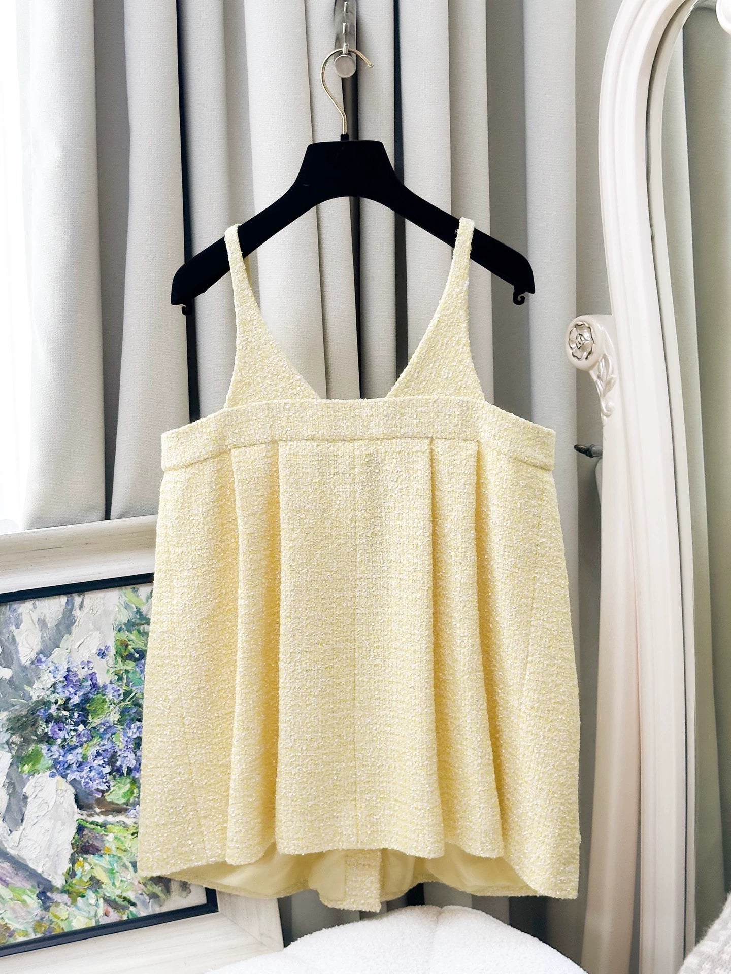 Chanel 19S light yellow woven  dress