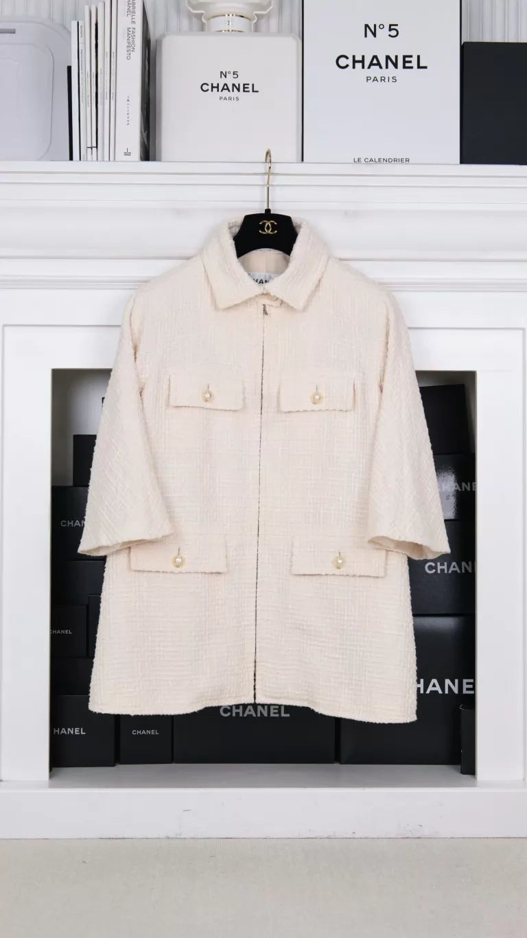 Chanel 12 Beige Tweed Jacket