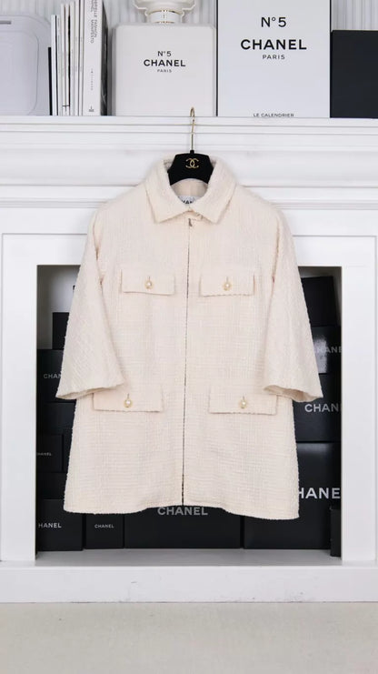 Chanel 12 Beige Tweed Jacket