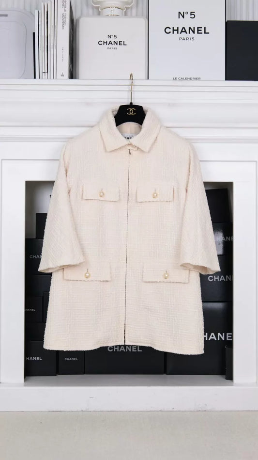 Chanel 12 Beige Tweed Jacket