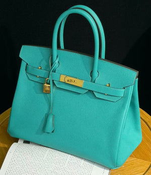 Hermes birkin 30 Vert Vertigo Epsom Gold hardware