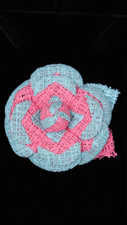 Chanel 16 Powder Blue Camellia Brooch