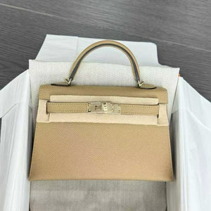Hermes Mini Kelly 20 Poussiere Epsom Permabrass hardware