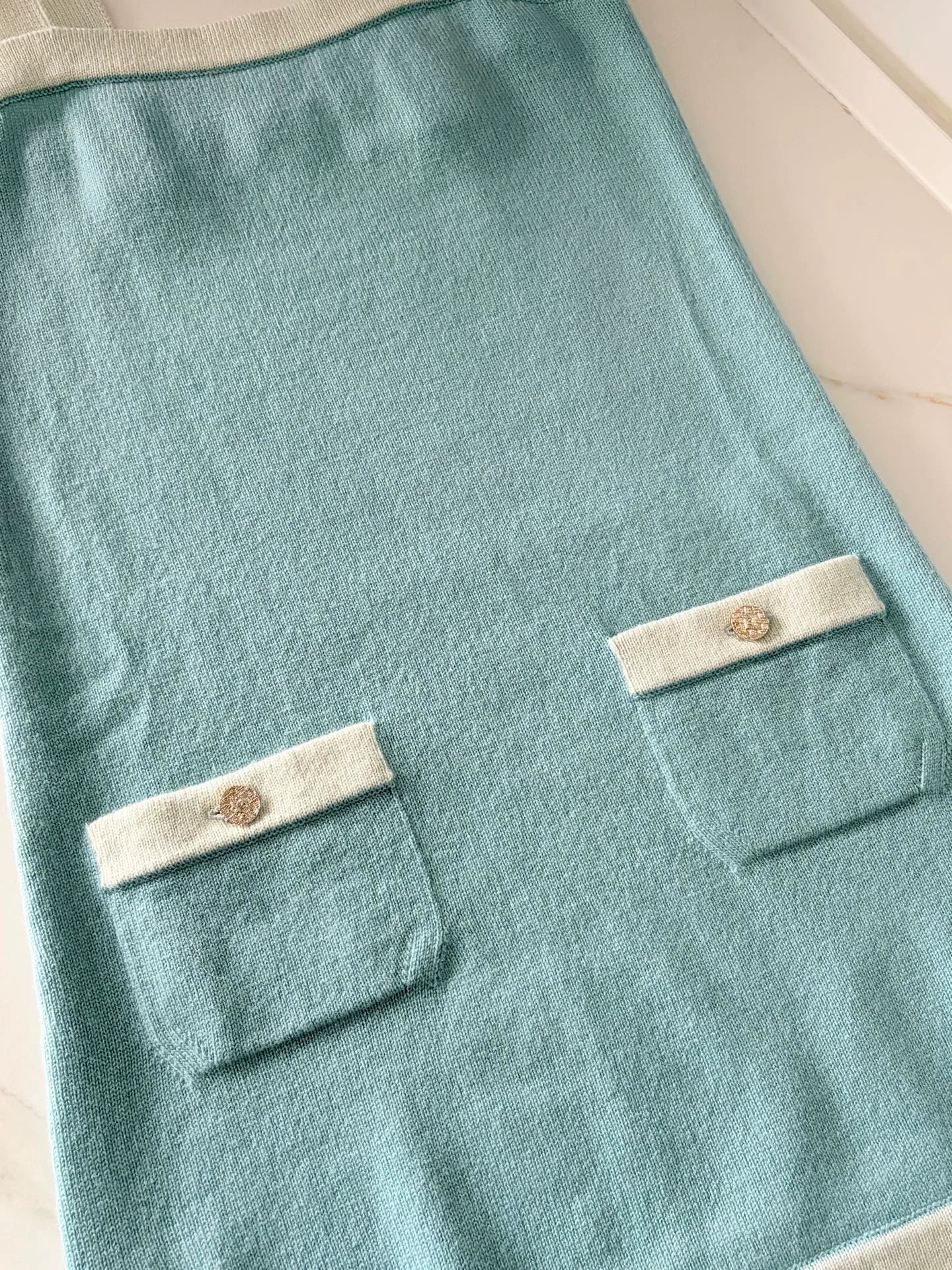 Chanel 25a Blue Cashmere Dress