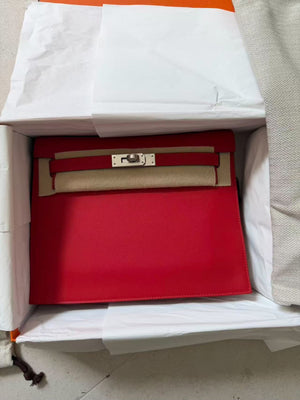Hermes Kelly Danse Rouge Radieux Swift Palladium hardware