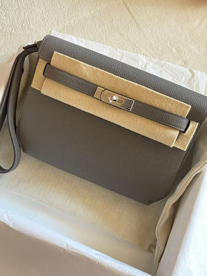 Hermes Kelly Depeches Gris Etain Togo Palladium hardware
