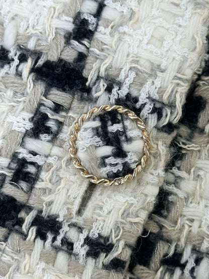 Chanel 19K white plaid tweed jacket