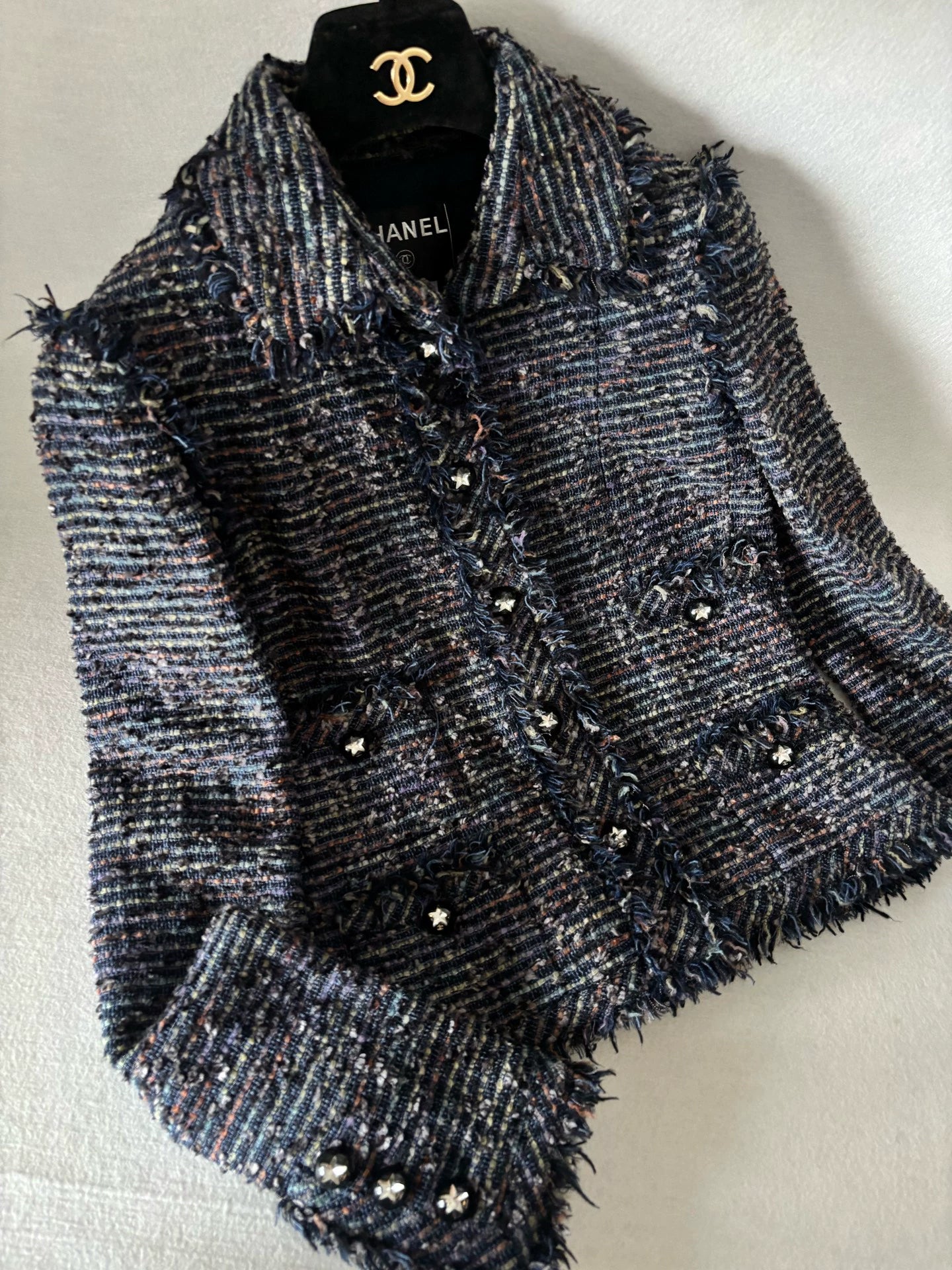 Chanel 05A Blue-purple Tweed Jacket