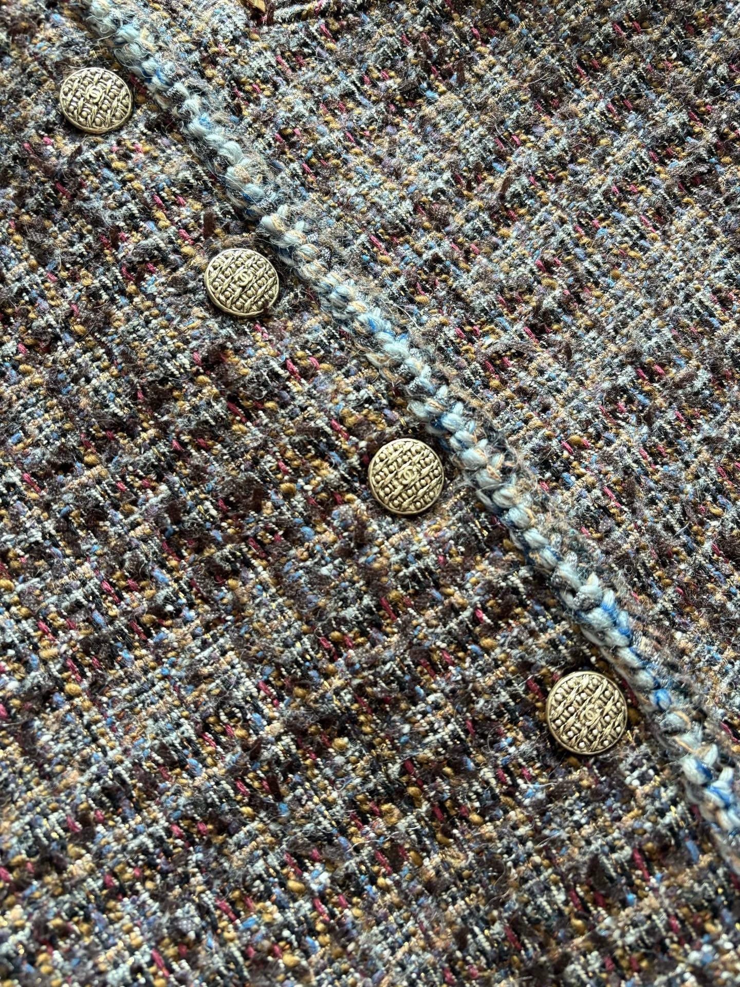 Chanel 18K Forest Long Tweed Vest
