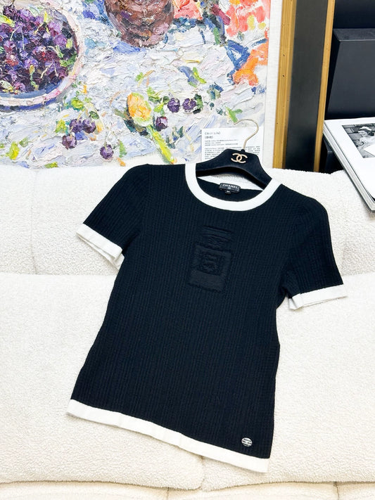 Chanel 24C black cashmere top